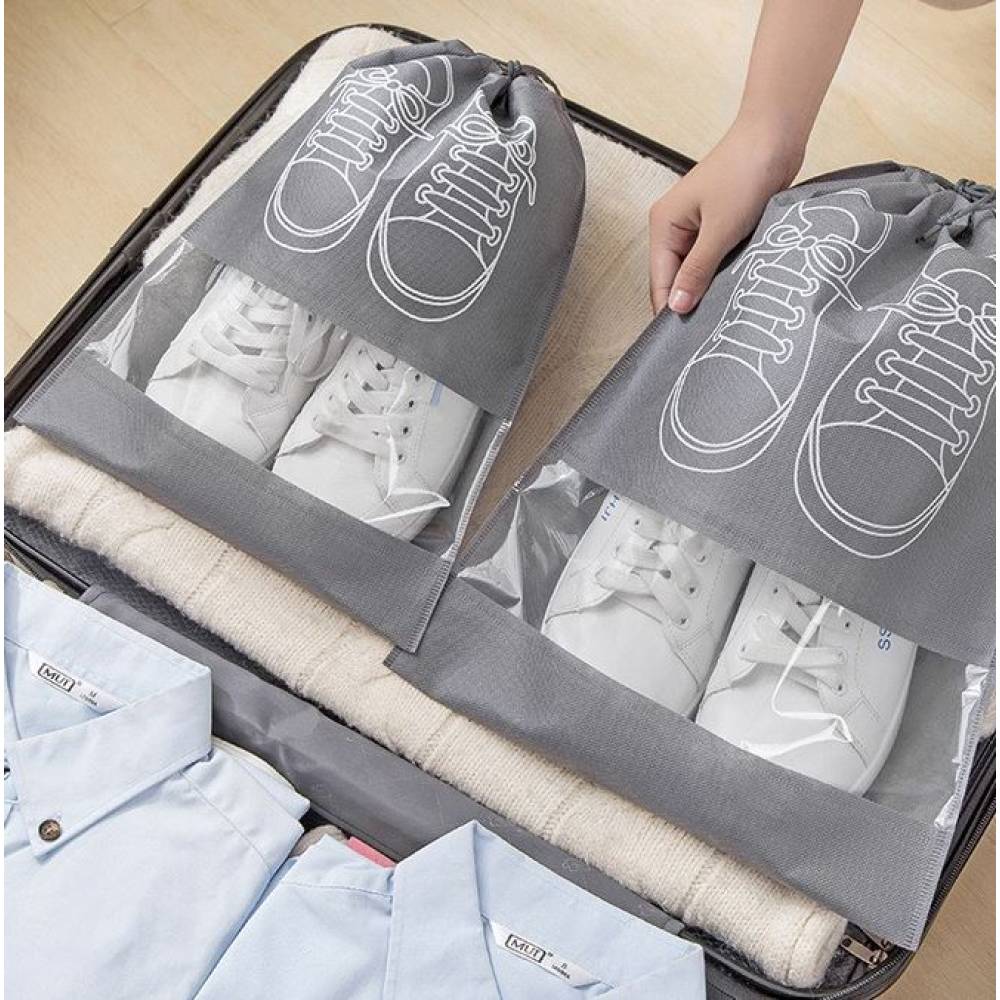 Sac depozitare incaltaminte, 27x36cm Gri Sac depozitare incaltaminte, 27x36cm Gri