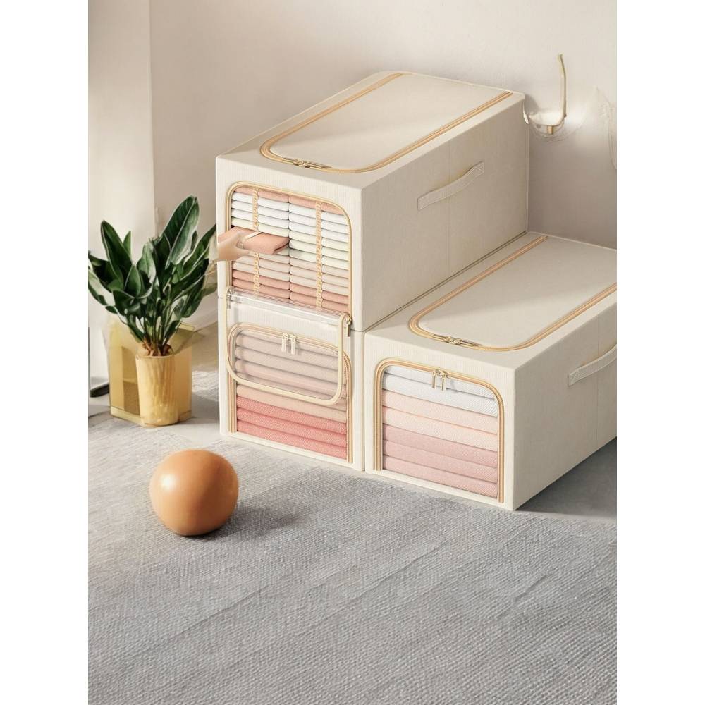 Cutie depozitare pliabila cu cadru metalic Kaki, 56L Cutie depozitare pliabila cu cadru metalic Kaki, 56L