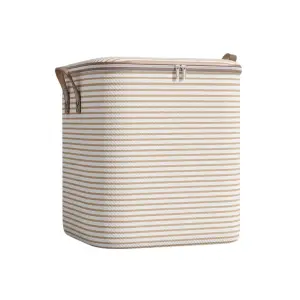 Cutie depozitare pliabila in dungi Bej, 100L
