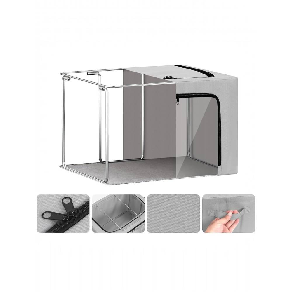 Cutie depozitare culoare Gri cu 3 ferestre, 38L Cutie depozitare culoare Gri cu 3 ferestre, 38L