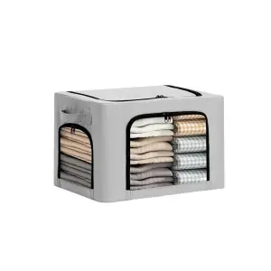 Cutie depozitare culoare Gri cu 3 ferestre, 38L