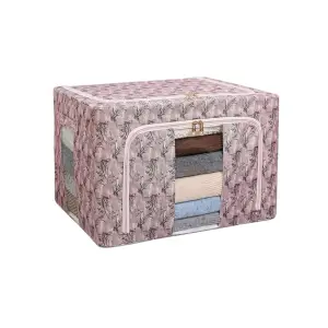 Cutie depozitare Roz, model Bambus, 66L 