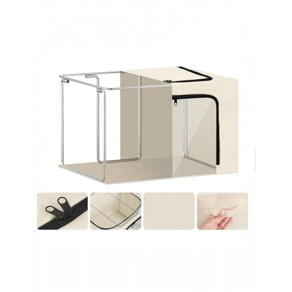 Cutie depozitare culoare Bej cu 3 ferestre, 38L Cutie depozitare culoare Bej cu 3 ferestre, 38L