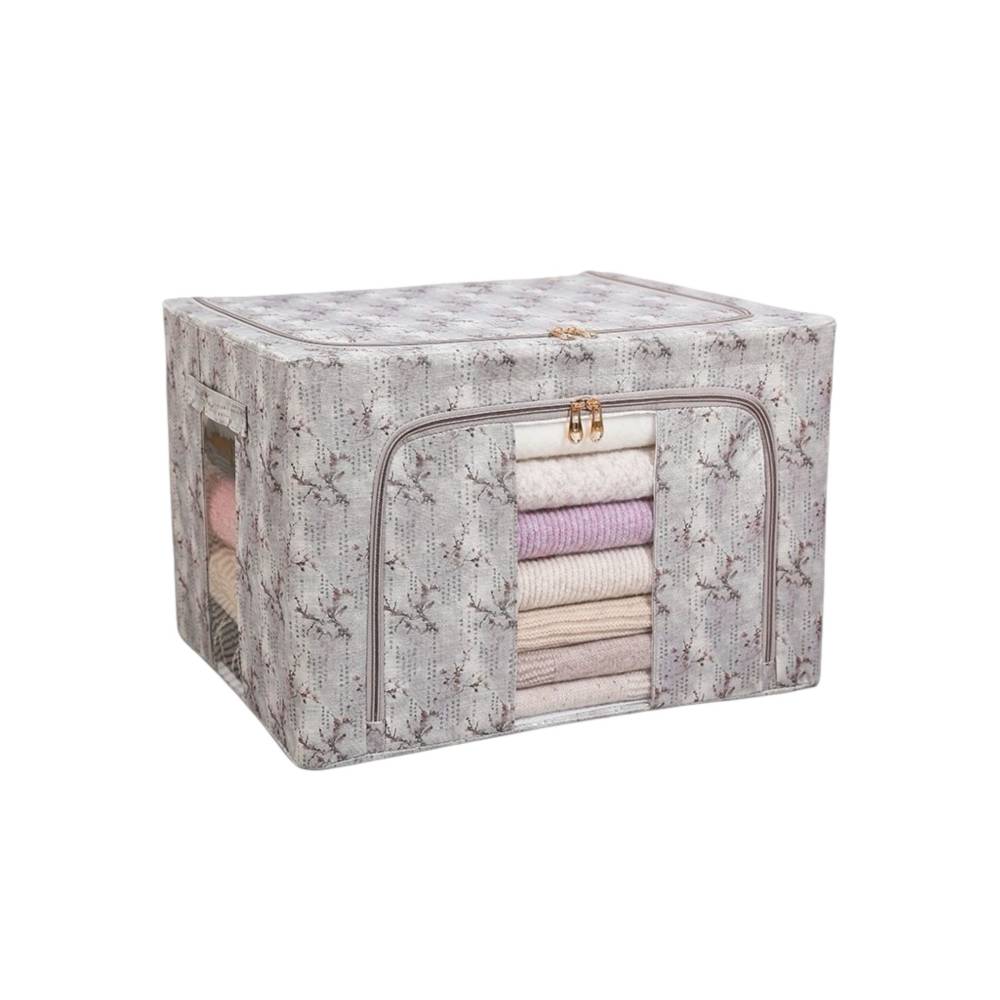 Cutie depozitare 66L culoare Gri, Flori de primavara Cutie depozitare 66L culoare Gri, Flori de primavara