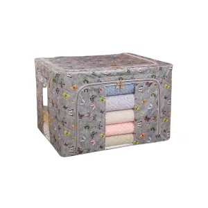 Cutie depozitare Gri inchis, model fluturasi, 66L 