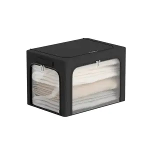 Cutie depozitare culoare Negru cu 3 ferestre, 38L