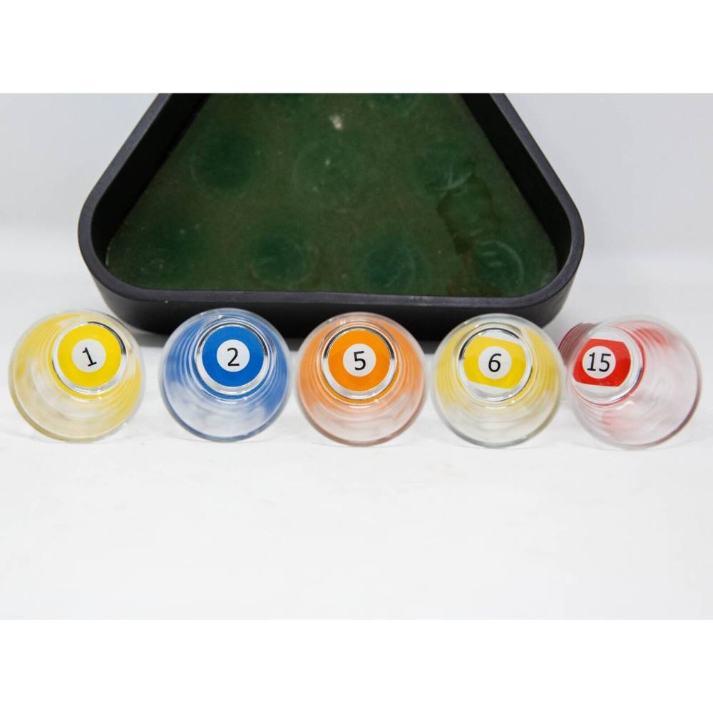 Pahare Shot din sticla cu suport de biliard 30 ml, 10 buc/ Set Pahare Shot din sticla cu suport de biliard 30 ml, 10 buc/ Set