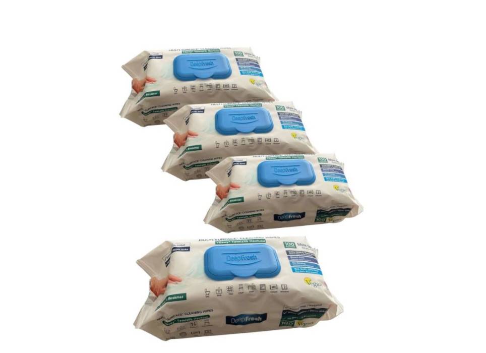 Set 3+1 cadou Servetele umede multisuprafete cu Bicarbonat si otet, DeepFresh Set 3+1 cadou Servetele umede multisuprafete cu Bicarbonat si otet, DeepFresh