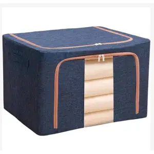 Cutie depozitare 24 litri, pliabila cu fermoar, bleumarin