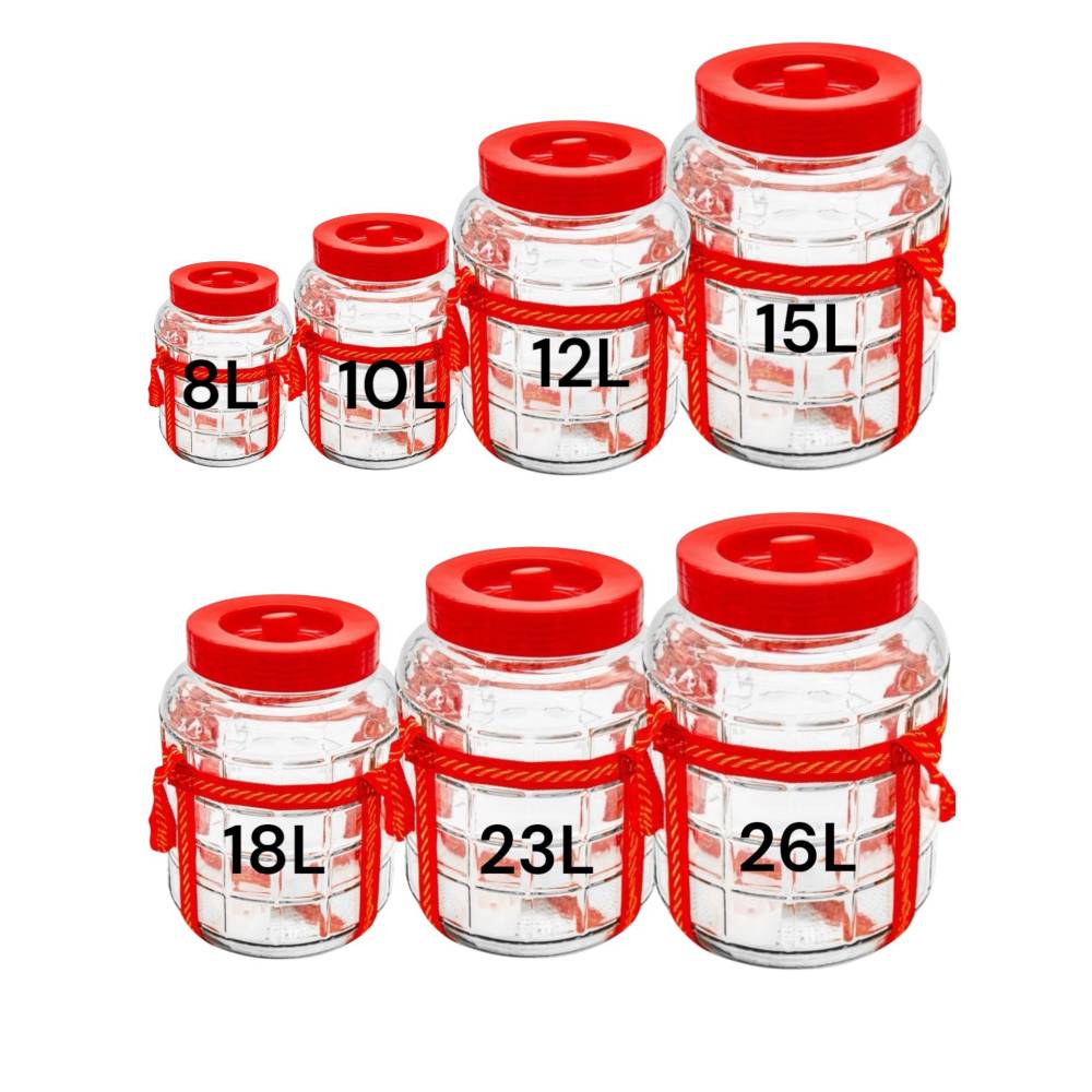 Borcan din sticla pentru muraturi cu supapa de aerisire si manere, 15L Borcan din sticla pentru muraturi cu supapa de aerisire si manere, 15L