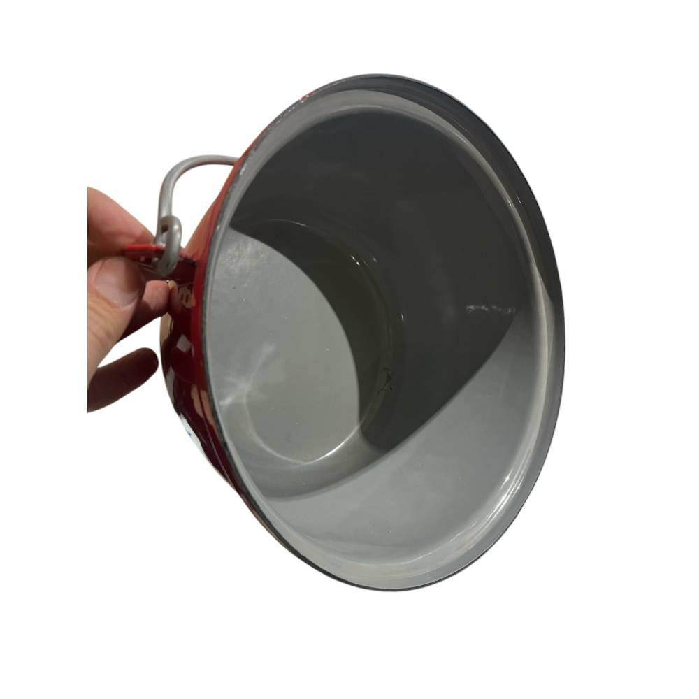 Resigilat - Ceaun Randalinat emailat rosu 4L, 22 cm Resigilat - Ceaun Randalinat emailat rosu 4L, 22 cm