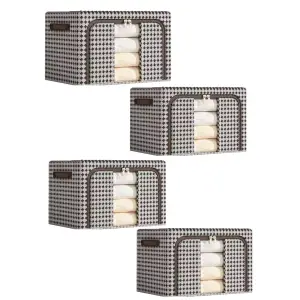 Cutie depozitare 100L cu fermoar Zebra, set 4 buc