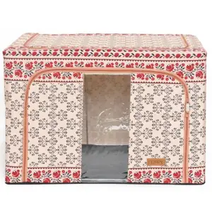 Cutie depozitare pliabila 100 litri cu fermoar, motiv traditional 3