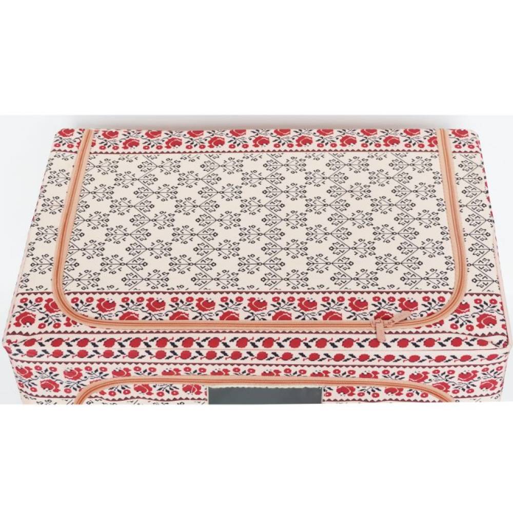 Cutie depozitare pliabila 100 litri cu fermoar, motiv traditional 3 Cutie depozitare pliabila 100 litri cu fermoar, motiv traditional 3