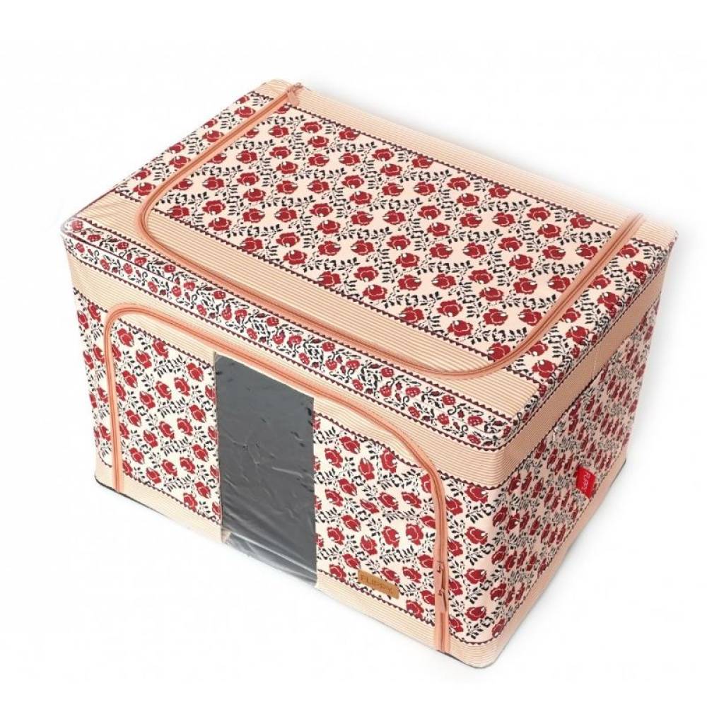 Cutie depozitare pliabila 100 litri cu fermoar, motiv traditional 4 Cutie depozitare pliabila 100 litri cu fermoar, motiv traditional 4