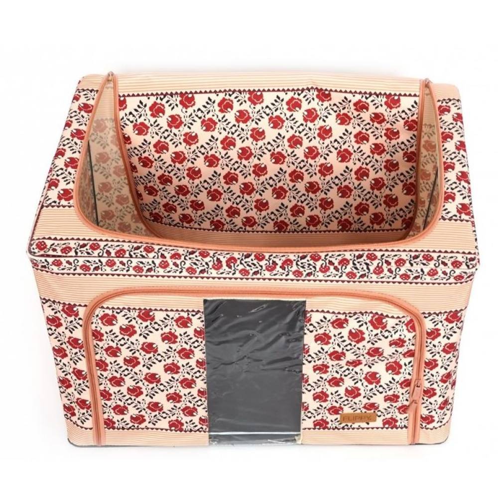 Cutie depozitare pliabila 100 litri cu fermoar, motiv traditional 4 Cutie depozitare pliabila 100 litri cu fermoar, motiv traditional 4