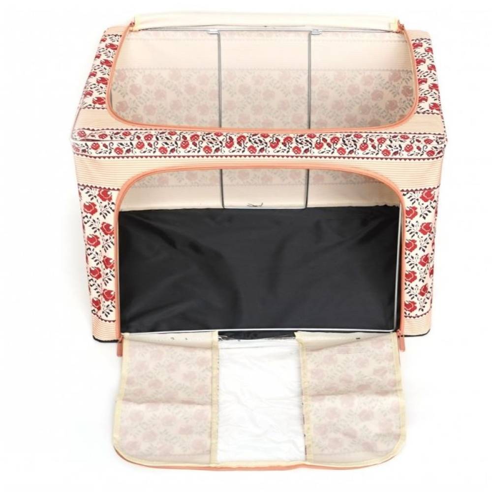 Cutie depozitare pliabila 100 litri cu fermoar, motiv traditional 4 Cutie depozitare pliabila 100 litri cu fermoar, motiv traditional 4