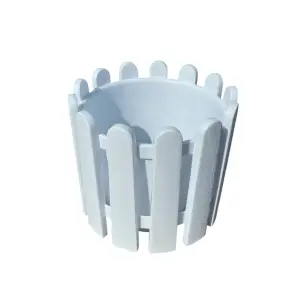 Ghiveci flori tip gard decorativ, nr 3, alb