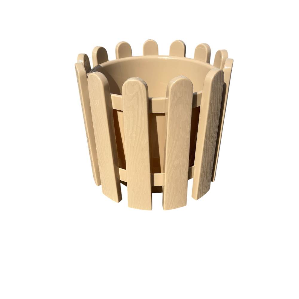 Ghiveci flori tip gard decorativ, nr 3, bej Ghiveci flori tip gard decorativ, nr 3, bej