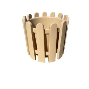 Ghiveci flori tip gard decorativ, nr 3, bej