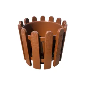 Ghiveci flori tip gard decorativ, nr 3, maro