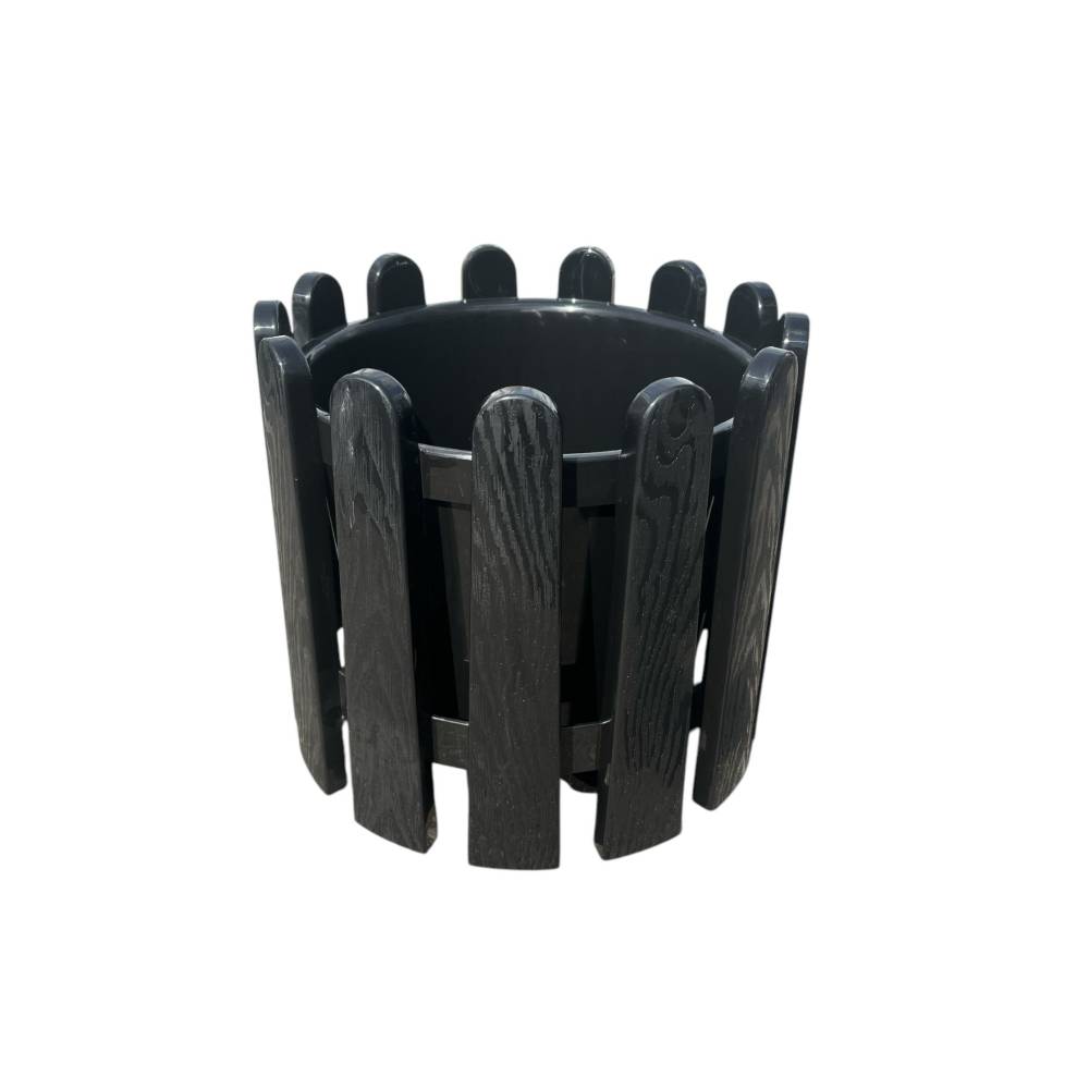 Ghiveci flori tip gard decorativ, nr 4, negru Ghiveci flori tip gard decorativ, nr 4, negru