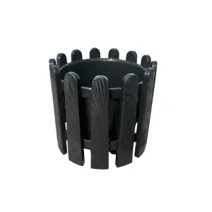 Ghiveci flori tip gard decorativ, nr 4, negru