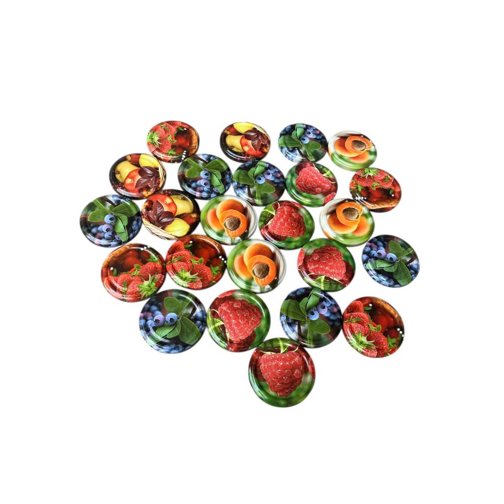 Capac borcan 66mm fructe, pentru borcane din sticla - 50 bucati/set