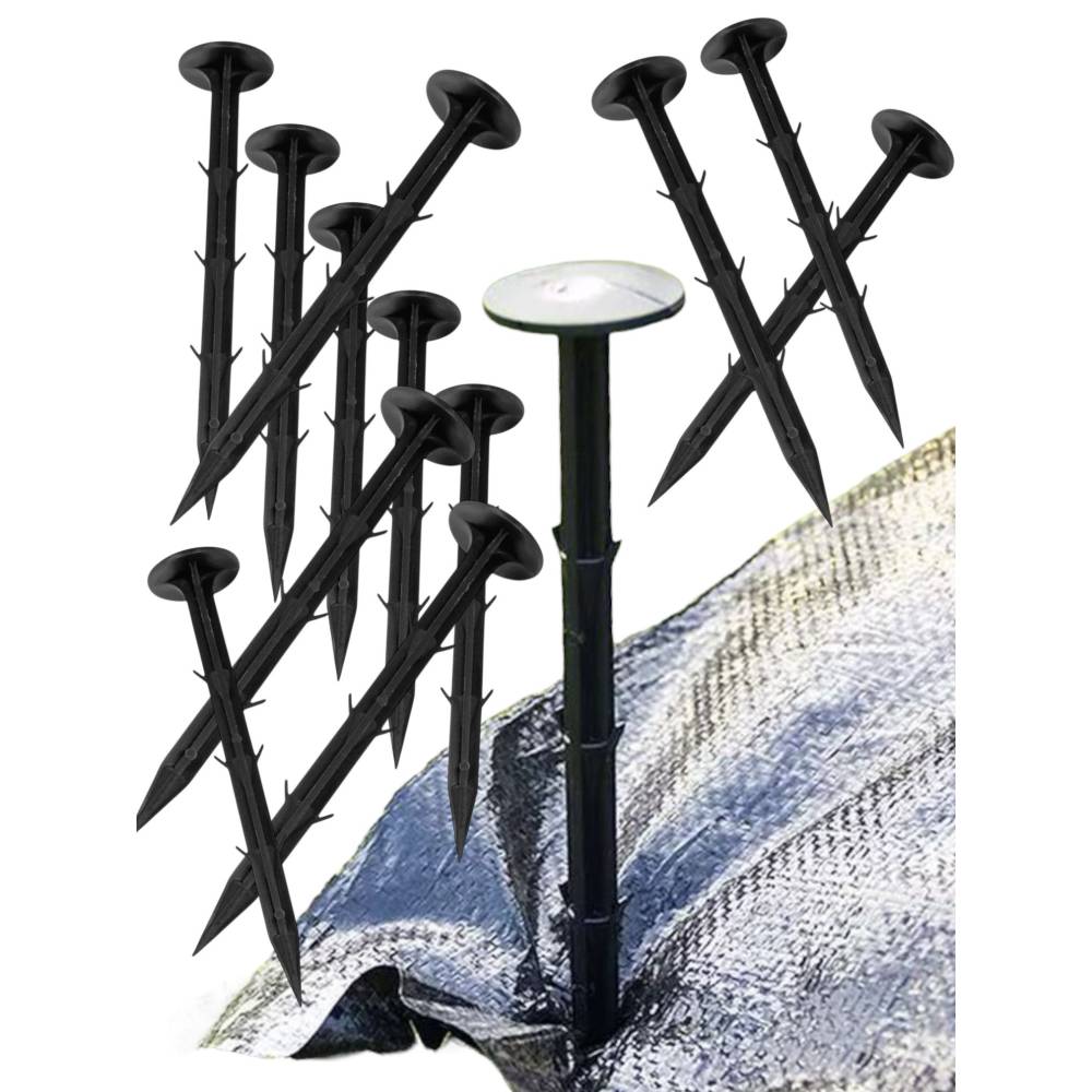 Cuie fixare folie agrotextil din plastic 15cm, set 150 buc