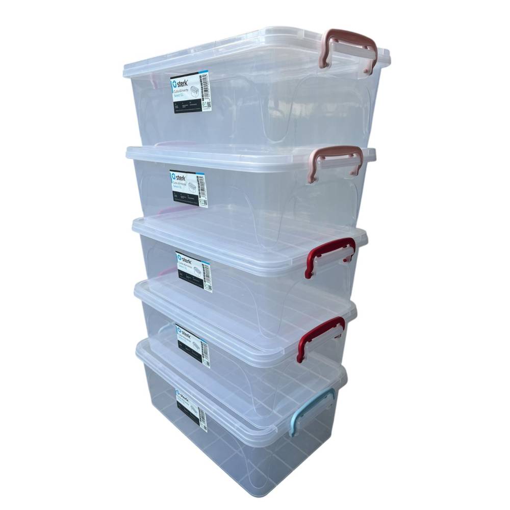 Caserole plastic cu capac si maner 12 litri, 5 bucati