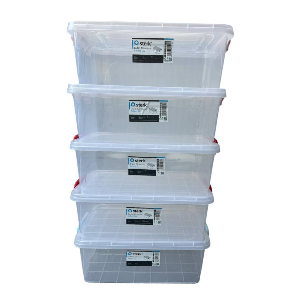 Caserole plastic cu capac si maner 12 litri, 5 bucati