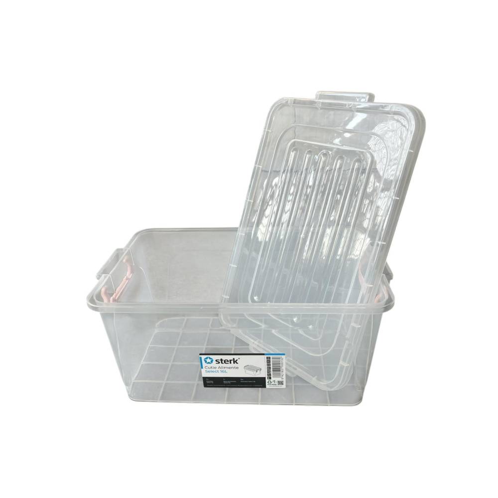 Caserola cu capac si maner din plastic 16 litri, cutie alimente