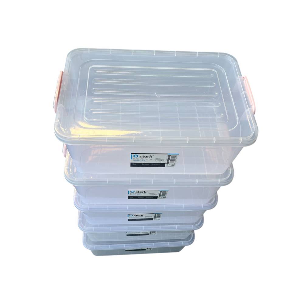 Caserole plastic cu capac (maner) 20 litri, 5 bucati