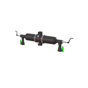 Filtru manual dublu cu sita 3 inch filet exterior, clapete cromate, industrial