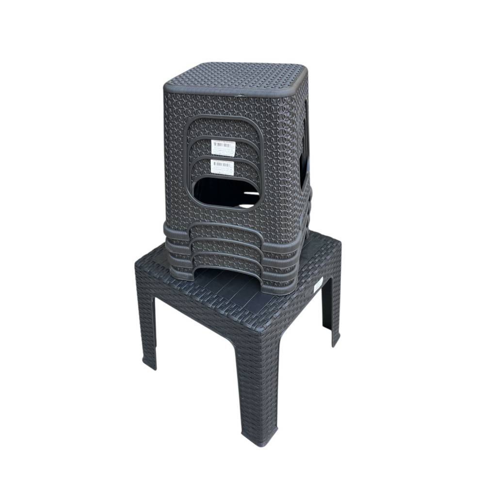 Masa gradina ratan maro, 45cm cu 4 scaune ratan 33cm