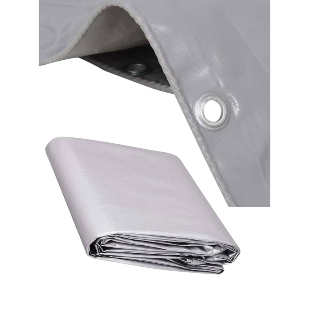 Prelata cu inele Gri 5x10m, densitate 225g/mp, impermeabila Prelata cu inele Gri 5x10m, densitate 225g/mp, impermeabila