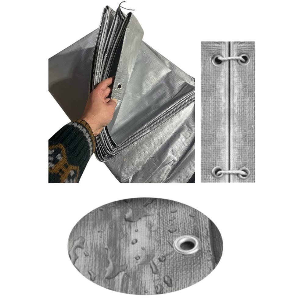 Prelata impermeabila cu inele prindere 2x12m, 175g/mp Prelata impermeabila cu inele prindere 2x12m, 175g/mp