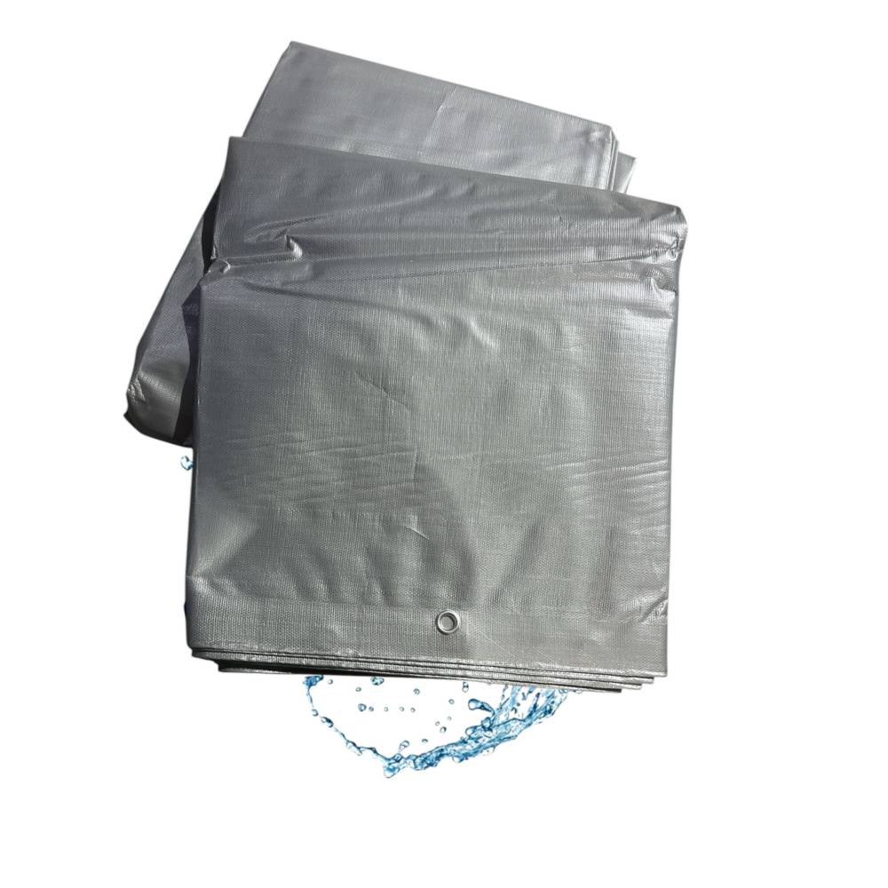 Prelata impermeabila 10x10metri , gri cu inele metalice, 175g/mp