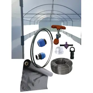 Pachet sistem de picurare 100mp, tub 20cm/100m si folie agrotextil 0.8x100m