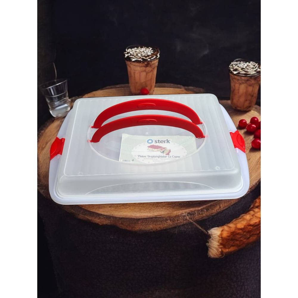 Cutie prajituri/tort cu capac si maner , 45 x 30 x 9.5 cm Cutie prajituri/tort cu capac si maner , 45 x 30 x 9.5 cm