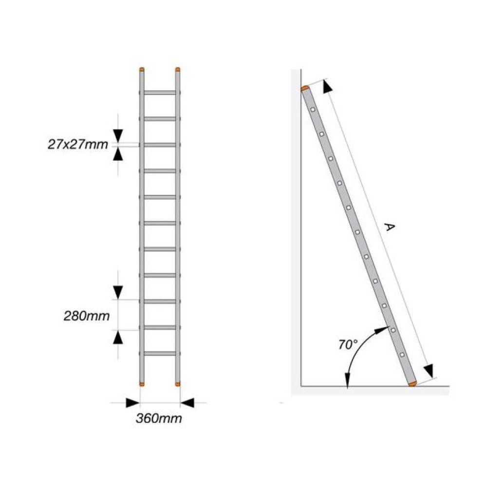 Scara aluminiu 1 x 8 trepte (rezistenta) Scara aluminiu 1 x 8 trepte (rezistenta)