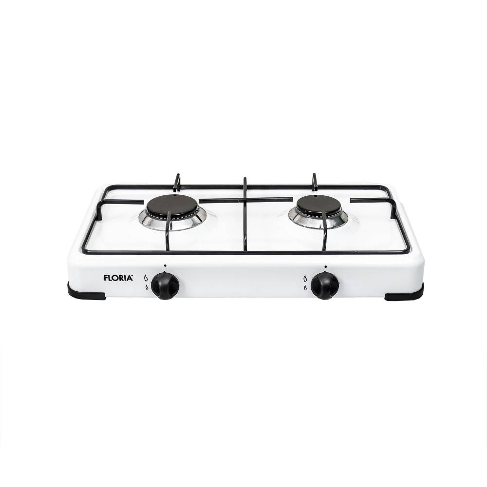 Aragaz cu 2 ochiuri, Alb, Floria si chit racordare pentru Butelie Aragaz cu 2 ochiuri, Alb, Floria si chit racordare pentru Butelie