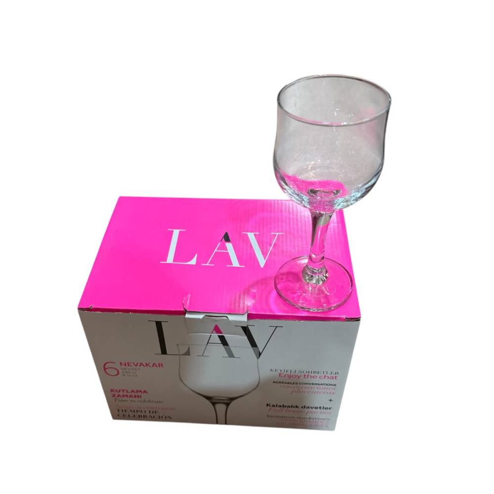 Pahare vin din sticla 240 ml, cu picior, 6 bucati Pahare vin din sticla 240 ml, cu picior, 6 bucati