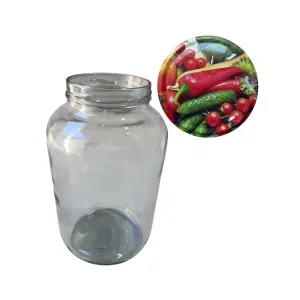 Borcan 3 litri din sticla cu capac (transparent)
