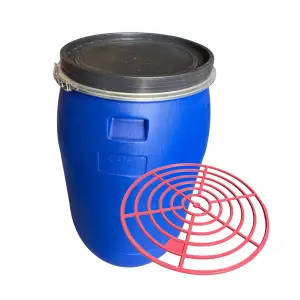 Butoi plastic 220 litri cu cerc (bidon muraturi) + 1 x Presa muraturi 45 cm - gratis