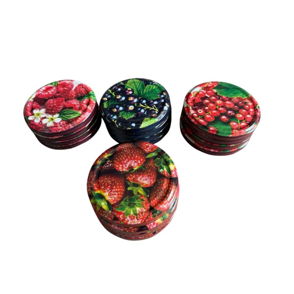 Capac borcan 82 mm (fructe), pt borcan sticla 720 ml, set 40 buc Capac borcan 82 mm (fructe), pt borcan sticla 720 ml, set 40 buc