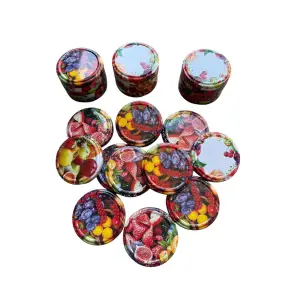 Capac metal 63mm, model fructe, set 50 bucati