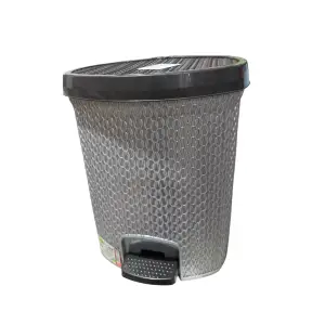 Cos gunoi (Gri) cu pedala, 10 litri, impletit