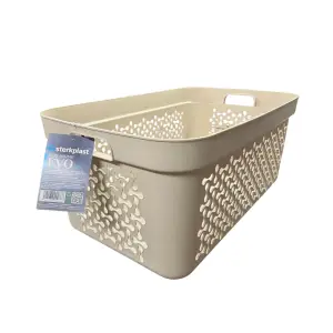 Cos rufe / haine din plastic, bej, 30 L