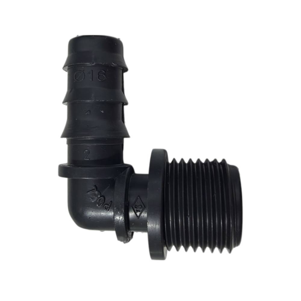 Cot pentru tub picurare 20mm, filet exterior 1/2 Cot pentru tub picurare 20mm, filet exterior 1/2